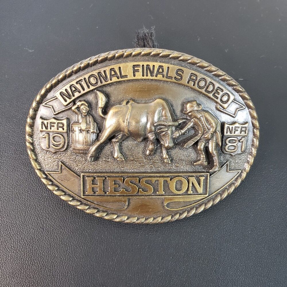 1981 Hesston National Finals Rodeo Brass Belt Buckle Seventh Ed Cowboy Clown